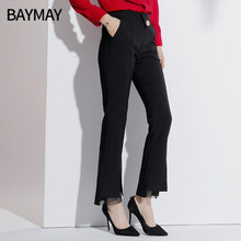 BAYMAY 中腰 喇叭褲 女 長(cháng)褲 休閑褲