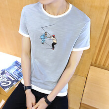 吉馬克（jimake） 短袖 男士T恤 淺藍(lán)色 XL，L，XXL，M