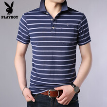 花花公子（PLAYBOY） 短袖 男士T恤 藍色 XL，L，M，XXL，XXXL