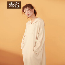 森宿 純色 口袋 連衣裙