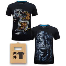 K L B ZHE 短袖 男士T恤 龍虎+白虎 S，XL，L，加大，XXL，XXXL，M