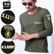 誠順欣（chengshunxin） 長袖 男士T恤 811回5*軍綠 M