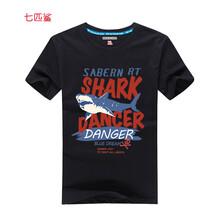 七匹鯊 短袖 男士T恤 SHARK 黑色 加大