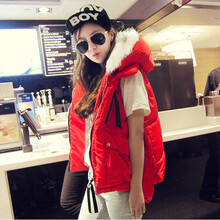 林羽森2014秋冬新款中长款<em>羽绒</em>棉<em>马甲</em>女款韩