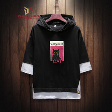 C2潮朝（C2 CHAO CHAO） 七分袖 男士T恤 黑色 S，XL，L，XXXL，XXL，M