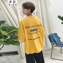 西谷（xigu） 七分袖 男士T恤 黃色 新字母 S，XL，L，XXXL，XXL，M