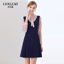 洛詩琳（LUXLEAD）  拼接，撞色，蝴蝶結(jié) 連衣裙