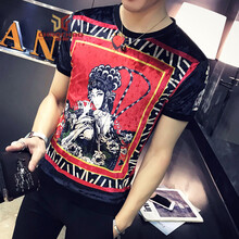 C2潮朝（C2 CHAO CHAO） 短袖 男士T恤 女人頭 S，XL，L，M，XXL，XXXL