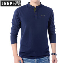 Jeep 長(zhǎng)袖 男士T恤 寶藍(lán)色 XL，L，XXL，XXXL，M