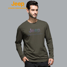 Jeep（吉普） 長(zhǎng)袖 男士T恤 深軍綠 