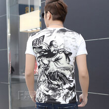 北歐潮流（BEIOUCHAOLIU） 短袖 男士T恤 降龍關(guān)公 白色 