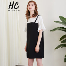 Hcollection  荷葉邊，拼接 連衣裙