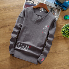 古萊登（GODLIKE） 長(cháng)袖 男士T恤 HL禪之道灰藍 