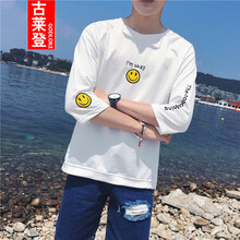 古萊登（GODLIKE） 七分袖 男士T恤 白色 S，XL，L，XXL，M，XXXL