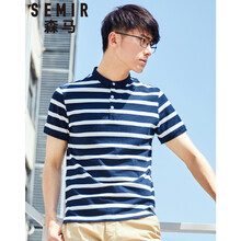 森馬（Semir） 短袖 男士T恤 藍(lán)白色調(diào) 