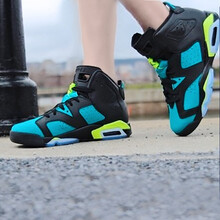 耐克（NIKE）籃球鞋AJ6黑綠糖果543390-043 38