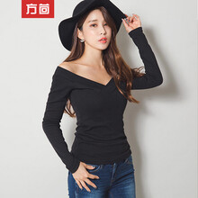 方茴 露肩，露背 短袖 T恤 女 一字領(lǐng)