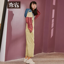 森宿 中腰 背帶褲 女 長(zhǎng)褲 休閑褲