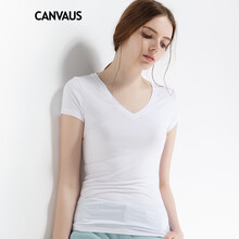 CANVAUS  短袖 T恤 女 V領(lǐng)