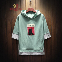 C2潮朝（C2 CHAO CHAO） 七分袖 男士T恤 綠色 S，XL，L，M，XXL，XXXL