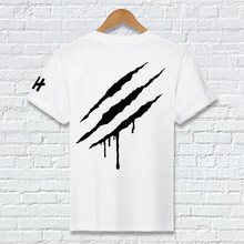 卡致（CARZZ） 短袖 男士T恤 白色-黑色爪痕 