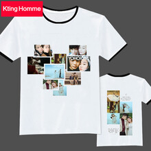 KtingHomme 短袖 男士T恤 黑邊T恤+前后印圖 S，XL，L，M，XXXL，XXL