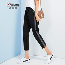 安妮潔欣 自然腰 喇叭褲 女 九分褲 休閑褲