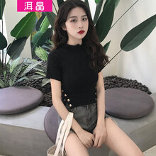 洱晶  短袖 T恤 女 半高領(lǐng)