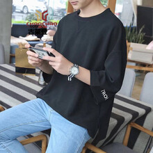 C2潮朝（C2 CHAOZHAO） 七分袖 男士T恤 T106黑色1902D  XL，L，XXL，M