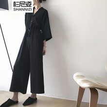 杉尼姿（Shannizi） 高腰 闊腳褲 女 九分褲 休閑褲