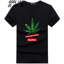古萊登（GODLIKE） 短袖 男士T恤 樹葉/黑色 S，XL，L，XXL，XXXL，M