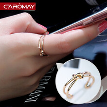 CAROMAY戒指鍍18K金，合金/鍍銀/鍍金