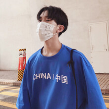 古仕卡特 短袖 男士T恤 藍(lán)色. XL，L，M