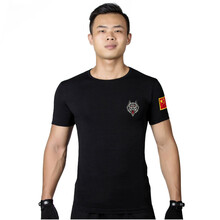 伊璐風(fēng) 短袖 男士T恤 黑色圓領(lǐng)狼頭 