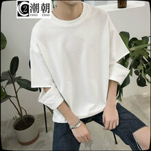 C2潮朝（C2CHAOCHAO） 七分袖 男士T恤 白色 XL，L，M