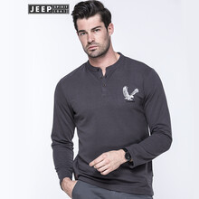吉普（JEEP） 長(zhǎng)袖 男士T恤 深灰色 XL，L，XXXL，M，XXL