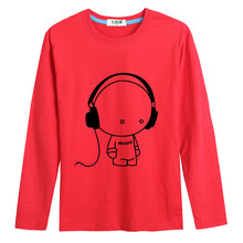 七匹鯊 長袖 男士T恤 紅色 S，XL，L，M，XXXL，加大，XXL