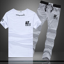 BOYXCO 長(cháng)袖 男士T恤 白衣T14+灰褲K10 