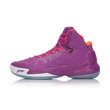 李寧（LI-NING）籃球鞋羅馬紫/熒光焰紅ABAM007-1 