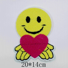 emoji表情毛巾绣笑脸布贴 儿童毛衣衣服胸前装饰修补丁贴花 爱心款超