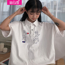 袖白雪 印花 短袖 T恤 女 翻領(lǐng)