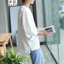 西谷（xigu） 七分袖 男士T恤 字母袖白色 S，XL，L，M，XXXL，XXL