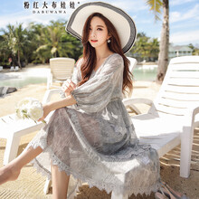 粉紅大布娃娃  鏤空，印花 連衣裙