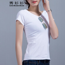 秀衫衫 露背 短袖 T恤 女 V領(lǐng)