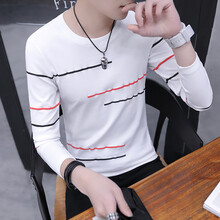 茜靚（Chyllirn） 長袖 男士T恤 0022白色 XL
