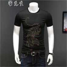 管先生 短袖 男士T恤 9310黑色 XL，L，XXL，M，加大，XXXL