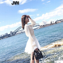 JVH 純色 拼接 連衣裙
