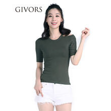 GIVORS 露肩 短袖 T恤 女 圓領(lǐng)
