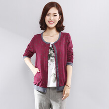 花泽漫衣2014秋冬新款大码女装短外套中长棉