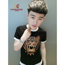 C2潮朝（C2 CHAO CHAO） 短袖 男士T恤 黑色 S，XL，L，M，XXL，XXXL